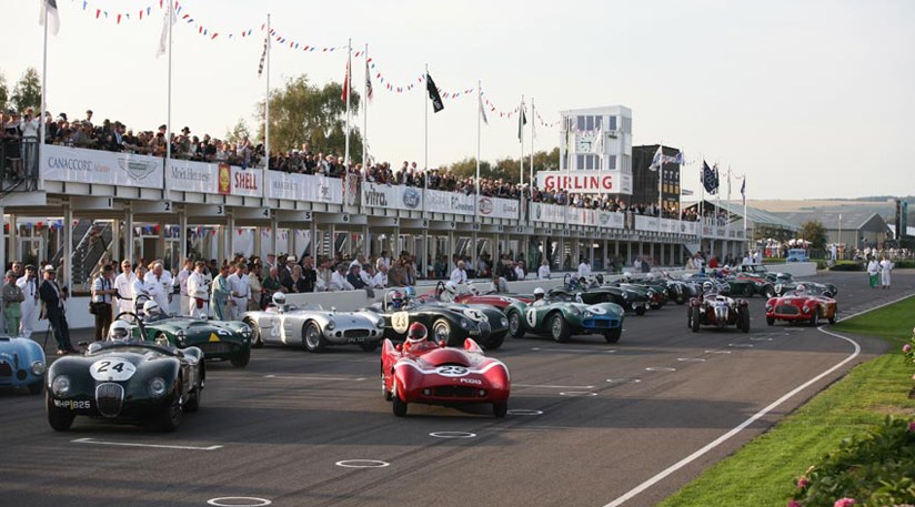 For the Freddie March Memorial Trophy the cars  were set out for a Le Man style start