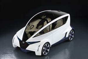 Plenty of glass overhead for an airy cabin in the Honda P-Nut concept car