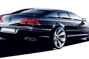 The next VW Phaeton is due in 2015. This is actually a design sketch for the current Phaeton