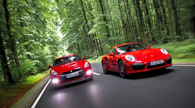 Porsche 911 Turbo S vs Nissan GTR (2014) review CAR